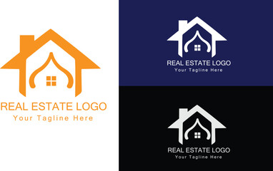 Unique and Minimalist Real Estate Logo design generated in Ai