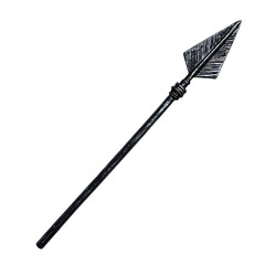 Minimal Arrow with Subtle Lines in Jet Black Colour Isolated on Transparent Background