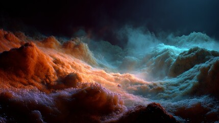 Fototapeta premium Abstract Sci-Fi Foam Landscape – Glowing Terrain