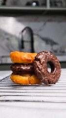 old fashioned donuts original and chocolate flavour