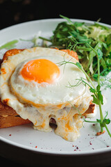 Breakfast with vegetables and seasoning