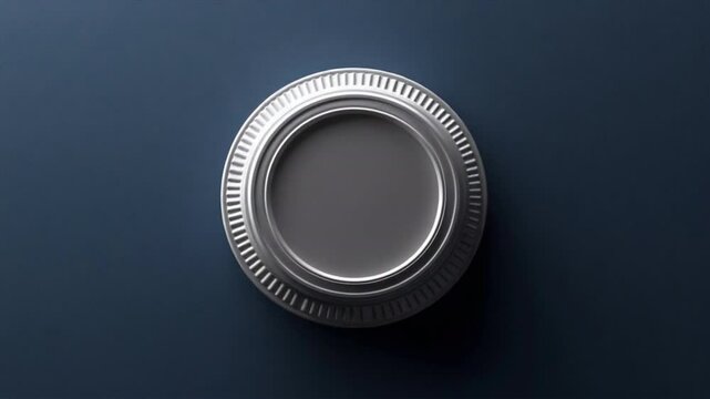 close up of a power button on white background
