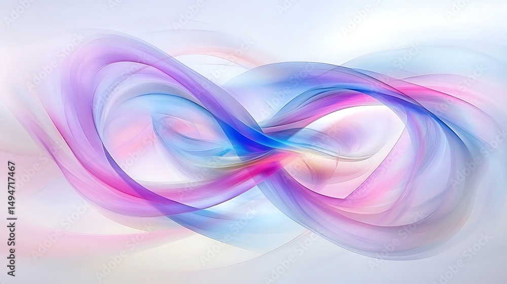Aufkleber colorful abstract swirls of light and fluid motion in soft pastel tones and flowing patterns