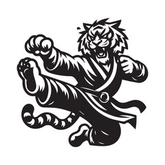 Tiger Warrior Mascot – Chinese Martial Arts Inspired Vector Logo