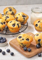 These fluffy blueberry muffins are tender, moist and loaded with fresh blueberries