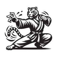 Tiger Warrior Mascot – Chinese Martial Arts Inspired Vector Logo