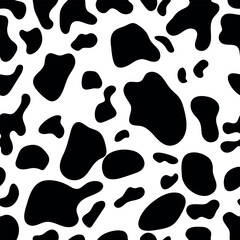 Cow print pattern seamless. Black cow skin texture for printing, cutting, crafts, stickers or cover.