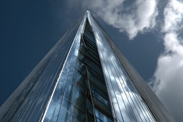 Obraz premium Elegant tower with sharp, reflective edges
