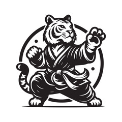 Tiger Warrior Mascot – Chinese Martial Arts Inspired Vector Logo