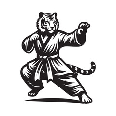 Tiger Warrior Mascot – Chinese Martial Arts Inspired Vector Logo