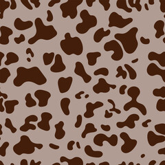 Cow print pattern seamless. Brown cow skin texture for printing, cutting, crafts, stickers or cover.