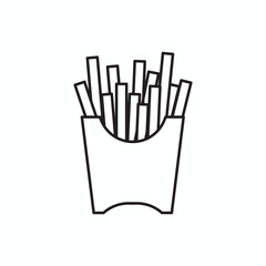 French Fries Delight: A simple, artistic monochrome image of French fries, crisp and golden in their paper holder, epitomizes the ultimate fast-food craving.