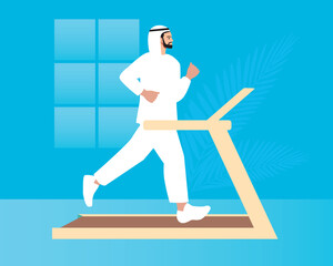 Jogging or Running, arab man running, either