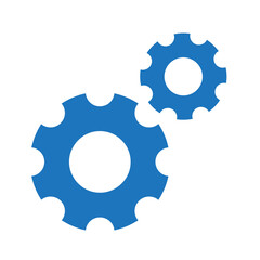 Gear cog set blue color iconic vector