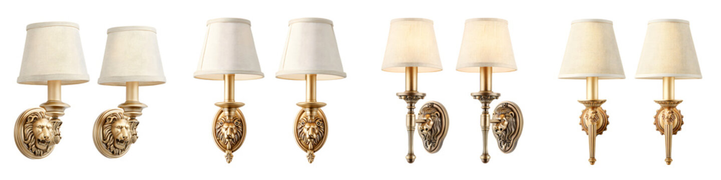 A collection of exquisite and beautifully crafted antique brass wall sconces featuring ornate and luxurious designs that evoke a timeless sophisticated ambiance