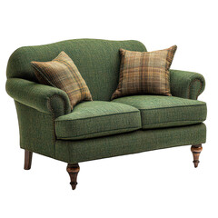 Green Tweed Sofa on transparent background