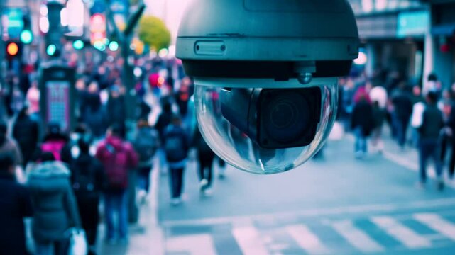 Security camera motion detection system recognizes identifies people with big data . Facial recognition technology scan and detect people face for identification in crowded places.1