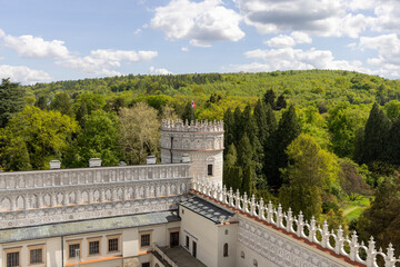 Noble Tower, topped with copy of crown of King Sigismund III Vasa, Krasiczyn Castle, Krasiczyn, Poland