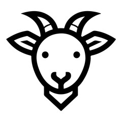 This  Goat Pictogram Vector  Features A Stylized Farm Animal Icon, Complete With Horns And Beard, Representing Classic Rural Livestock.