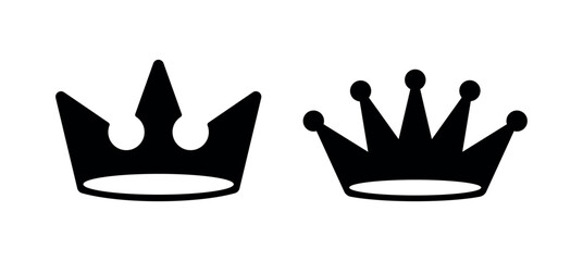 Minimalist Crown Icon Vector – Silhouette Emblem Representing Prestige, Monarchy, Leadership and Luxury