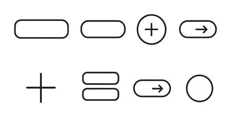 Basic ui outline icons set – flat, linear, web and mobile interface symbols