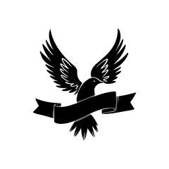 Plain bird and ribbon illustration for text creation, perfect for any design needs you may have.