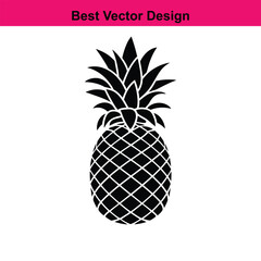 Obraz premium Black and white pineapple icon tropical fruit design element
