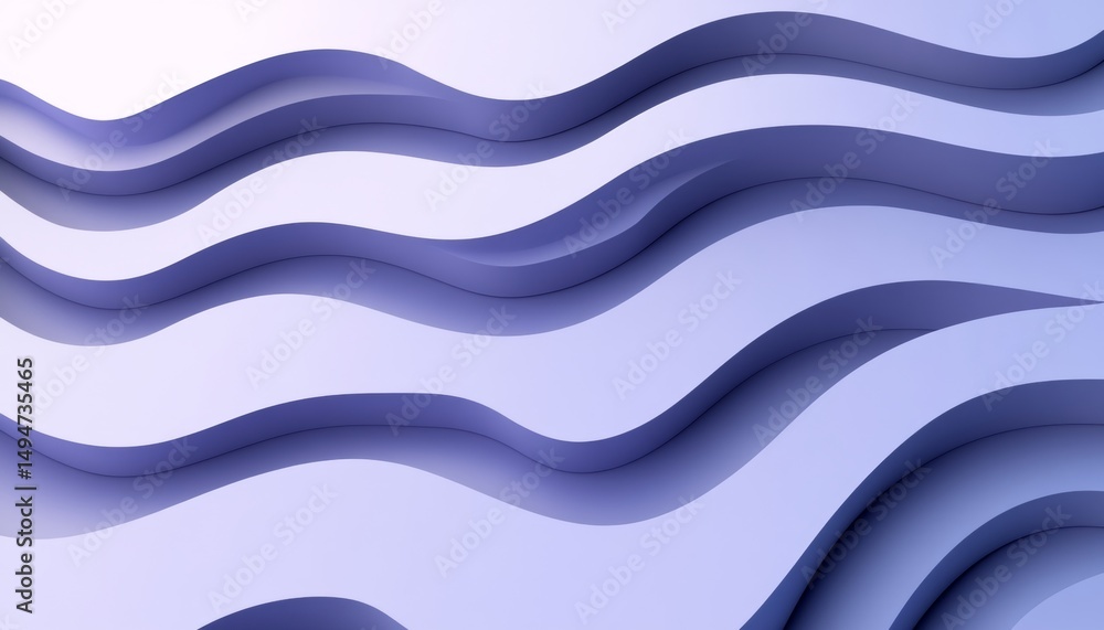 Poster flowing serenity abstract 3d background with gentle, undulating blue waves and a subtle gradient