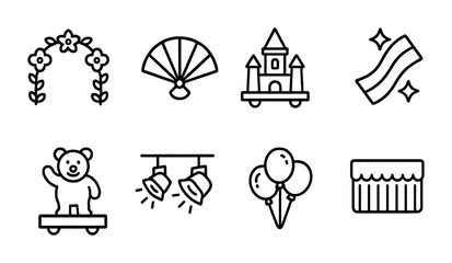 Fototapeta premium Celebration icons for party and event decorations