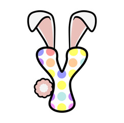 Letter Y svg file, Happy Easter Day, Bunny Alphabet Letter, Easter Egg, Birthday Letter, Initial Name Sign.	
