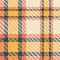 Autumn Gold, Navy, and Coral seamless plaid pattern background for textile design .Perfect for textile or print design. vector