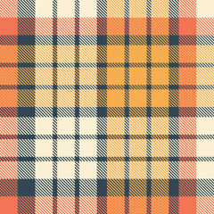 Autumn Gold, Navy, and Coral seamless plaid pattern background for textile design .Perfect for textile or print design. vector illustration.