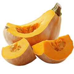 Sliced Pumpkin on Transparent Background