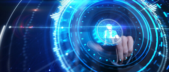 Business, Technology, Internet and network concept. Human Resources HR management recruitment employment headhunting concept.