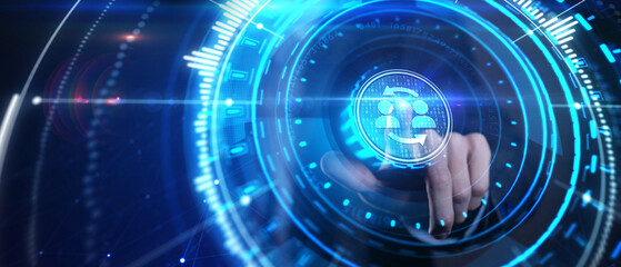 Fototapeta premium Business, Technology, Internet and network concept. Human Resources HR management recruitment employment headhunting concept.