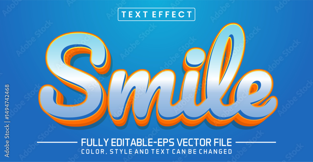 Poster smile font text effect editable