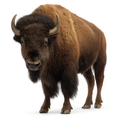 a bison standing on a white surface with a white background
