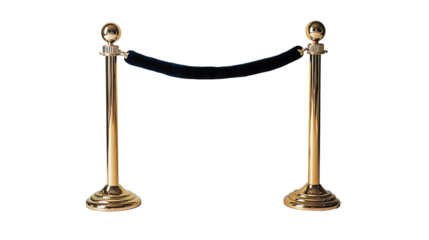 A luxurious golden stanchions on transparent background