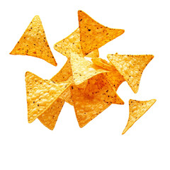 Fototapeta premium A pile of triangular corn chips, often enjoyed as a snack or with dips.