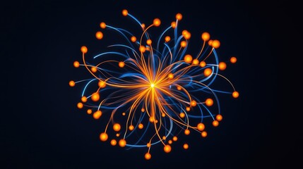 Radiating orangetipped tendrils dance outwards