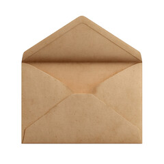 An open tan envelope isolated on black  isolated on white background.png isolated on transparent background 