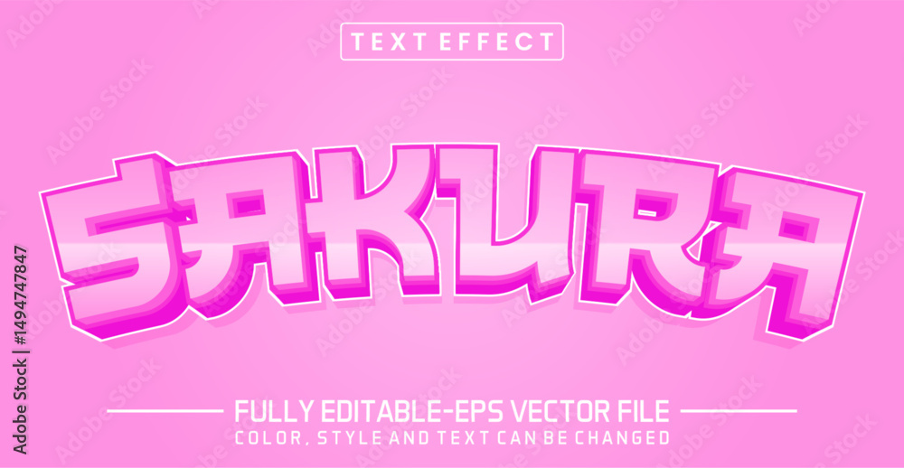 Poster sakura font text effect editable