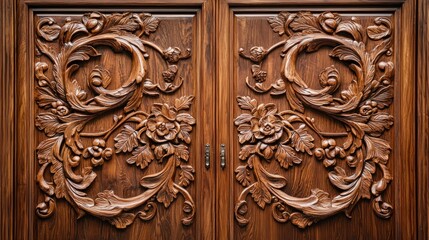Hand-carved decorative wardrobe