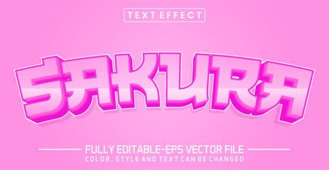 Fototapeta premium Sakura font Text effect editable