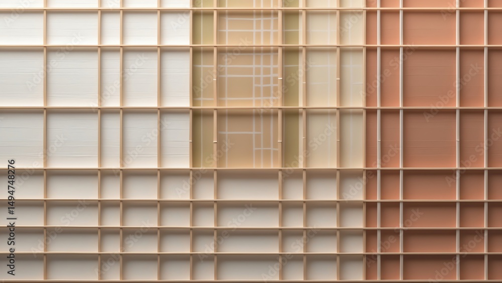 Poster grid panel system with varied infill creating a pattern