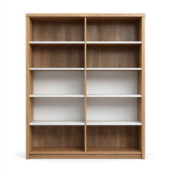 a bookcase with two shelves and a white top