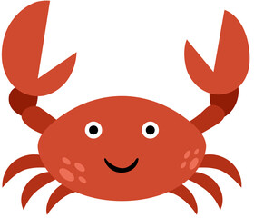 Simple and Cheerful Red Crab Character