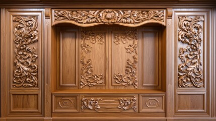 Hand-carved decorative wardrobe