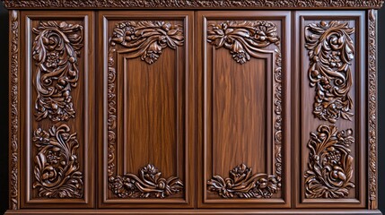 Hand-carved decorative wardrobe