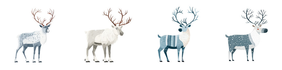 Minimalistic deer and reindeer